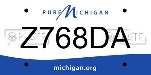 Z768DA Michigan License Plate
