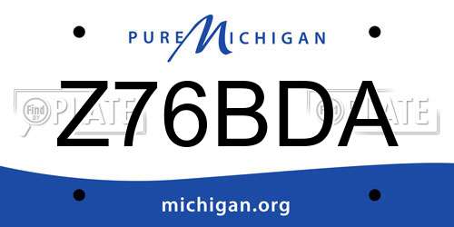 Z76BDA Michigan License Plate