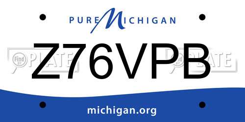 Z76VPB Michigan License Plate