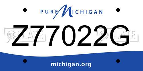 Z77022G Michigan License Plate