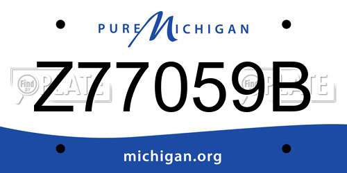 Z77059B Michigan License Plate