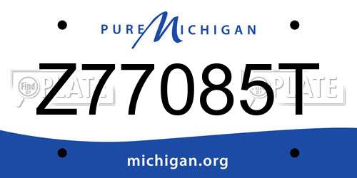 Z77085T Michigan License Plate