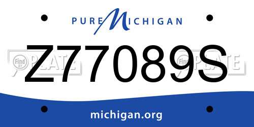 Z77089S Michigan License Plate