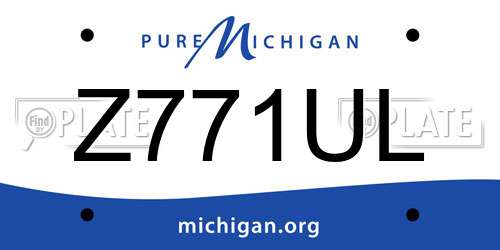 Z771UL Michigan License Plate