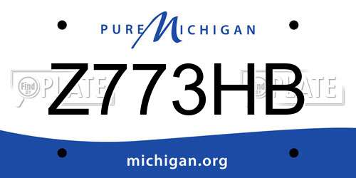 Z773HB Michigan License Plate
