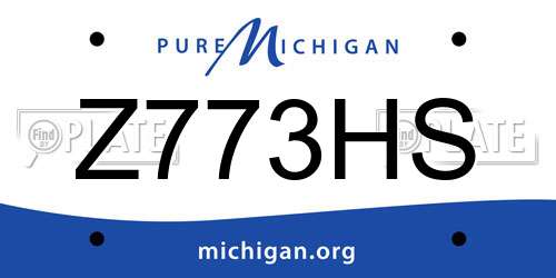 Z773HS Michigan License Plate