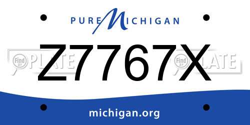 Z7767X Michigan License Plate
