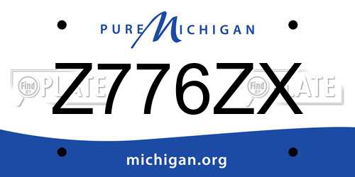 Z776ZX Michigan License Plate