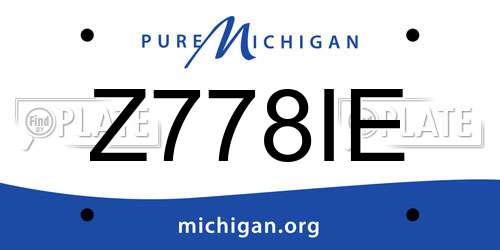 Z778IE Michigan License Plate