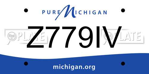 Z779IV Michigan License Plate