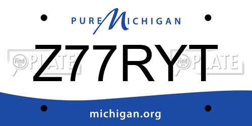 Z77RYT Michigan License Plate