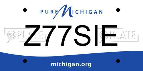 Z77SIE Michigan License Plate