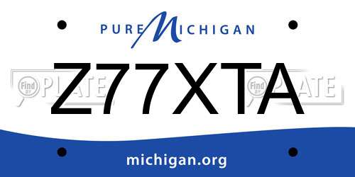 Z77XTA Michigan License Plate