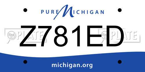 Z781ED Michigan License Plate