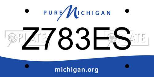 Z783ES Michigan License Plate