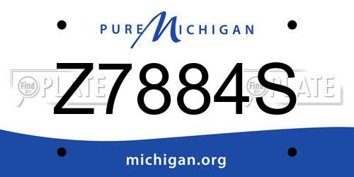 Z7884S Michigan License Plate