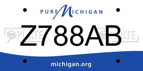 Z788AB Michigan License Plate