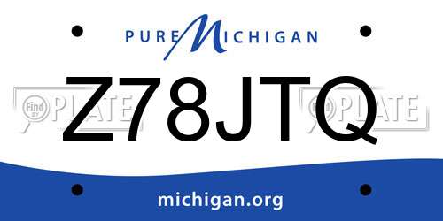 Z78JTQ Michigan License Plate