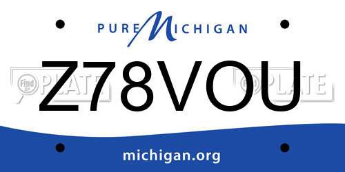 Z78VOU Michigan License Plate