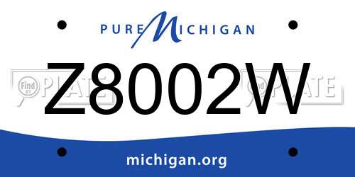 Z8002W Michigan License Plate