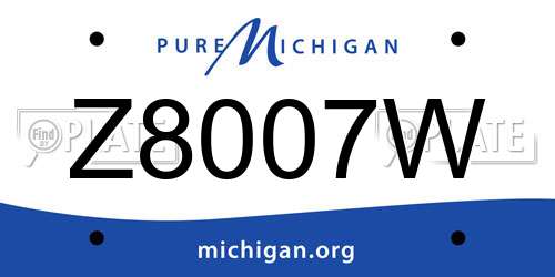 Z8007W Michigan License Plate