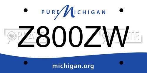 Z800ZW Michigan License Plate