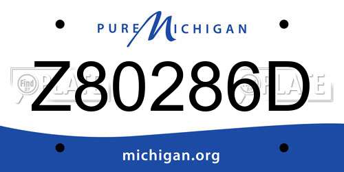 Z80286D Michigan License Plate