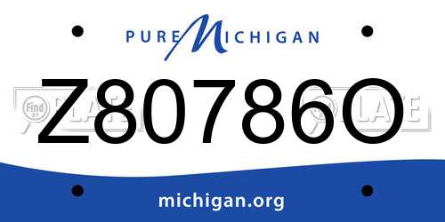 Z80786O Michigan License Plate