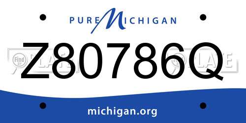 Z80786Q Michigan License Plate