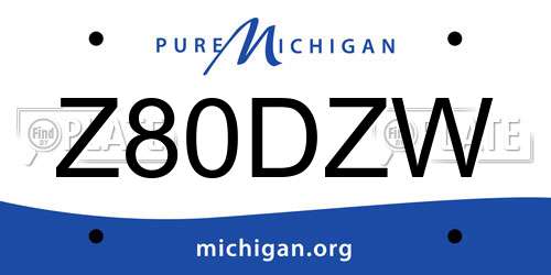 Z80DZW Michigan License Plate