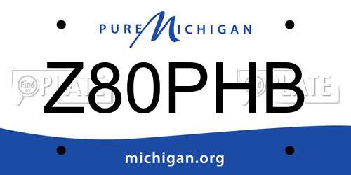 Z80PHB Michigan License Plate