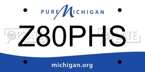 Z80PHS Michigan License Plate