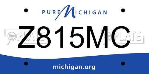 Z815MC Michigan License Plate