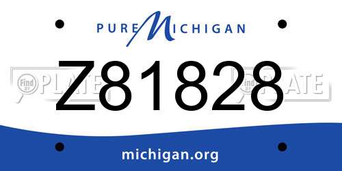 Z81828 Michigan License Plate