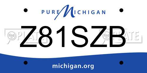 Z81SZB Michigan License Plate