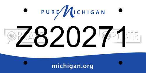 Z820271 Michigan License Plate