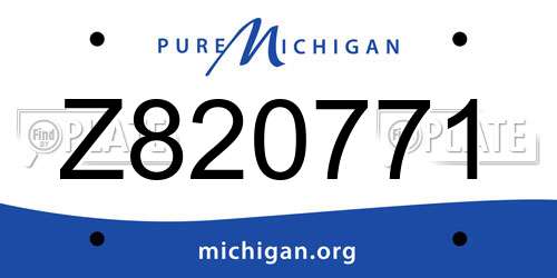 Z820771 Michigan License Plate