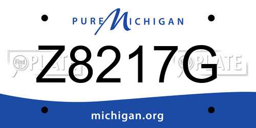 Z8217G Michigan License Plate