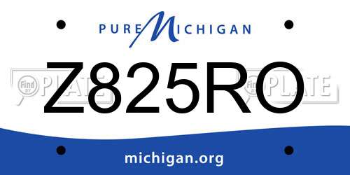 Z825RO Michigan License Plate