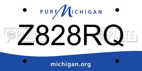 Z828RQ Michigan License Plate