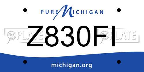 Z830FI Michigan License Plate