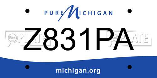 Z831PA Michigan License Plate