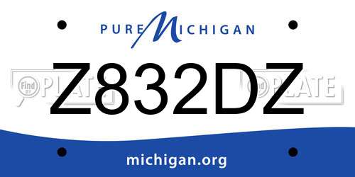 Z832DZ Michigan License Plate