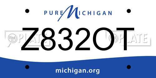 Z832OT Michigan License Plate