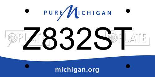 Z832ST Michigan License Plate
