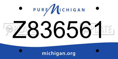 Z836561 Michigan License Plate
