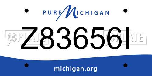 Z83656I Michigan License Plate