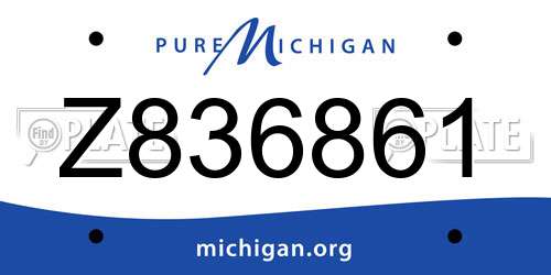 Z836861 Michigan License Plate