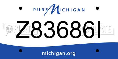 Z83686I Michigan License Plate