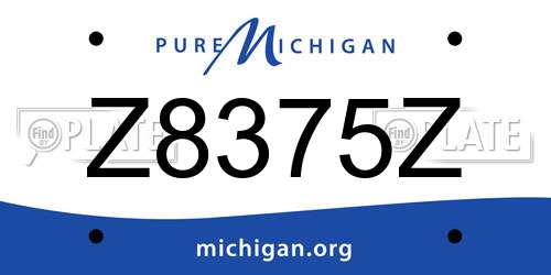 Z8375Z Michigan License Plate